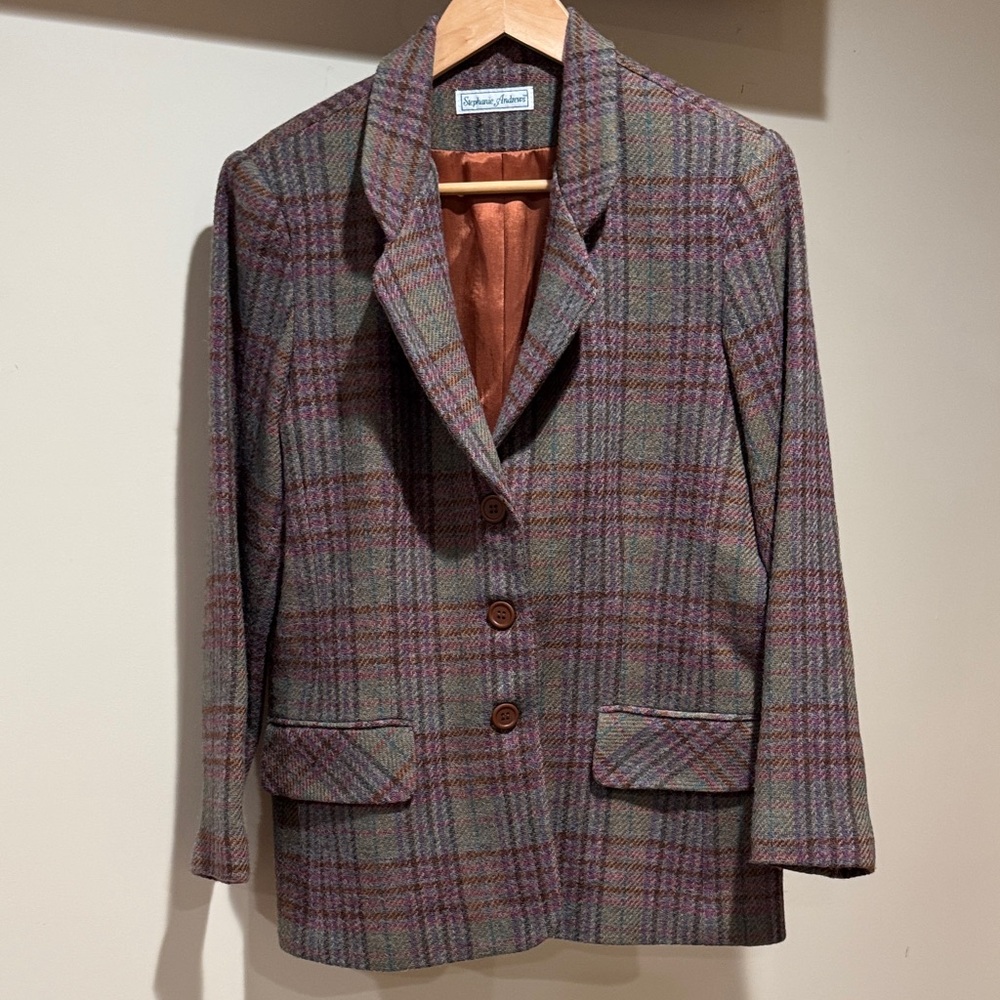Stylish Multicolor Plaid Blazer - image 1
